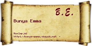 Bunya Emma névjegykártya